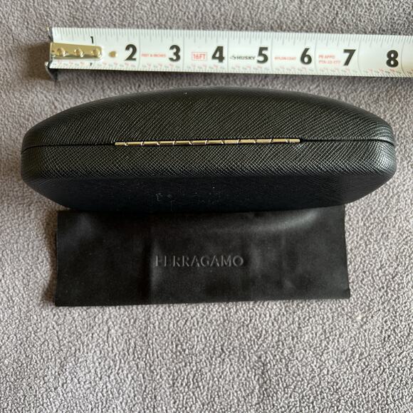 Salvatore Ferragamo Sunglass Eyewear Case Only Black Clam Shell W/Dust Cloth - Picture 5 of 5